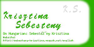 krisztina sebesteny business card